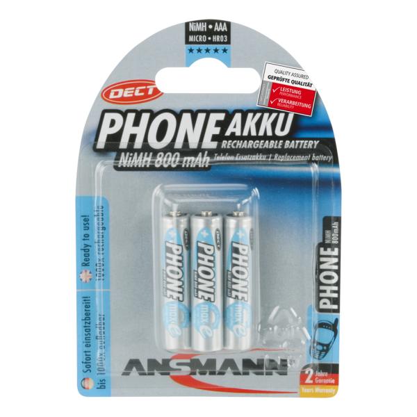 maxE NiMH Akku, Micro AAA, 800 mAh, 3er Blister ANSMANN 5030142 (4013674030149)