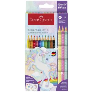 FABER-CASTELL Dreikant-Buntstifte Colour GRIP Einhorn, 10+3 Faber-Castell 201542 (4005402015429)