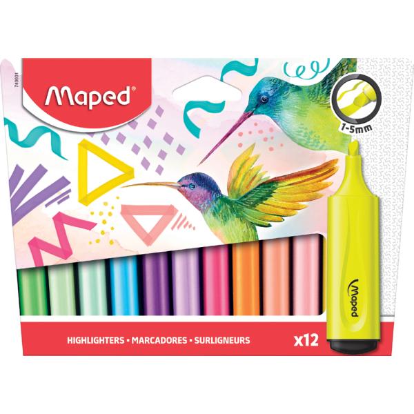 Maped Fluo Peps Textmarker Farbsortiert, 12 St. 740901 (3154147409015)