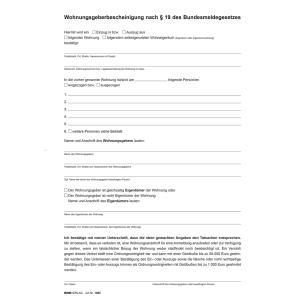Vordruck 'Wohnungsgeberbescheinigung', DIN A4 RNK Verlag 1665 (4002871016650)