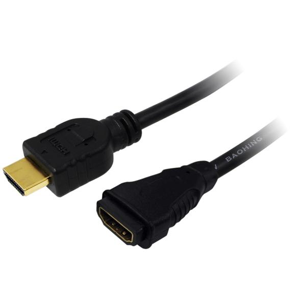 HDMI Verlängerungskabel 1.4, schwarz, 5, 0 m LogiLink CH0058 (4052792000863)