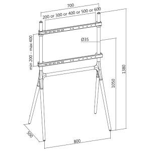 TV-Ständer, für 124, 46 - 177, 80 cm, 4-Fuß, schwarz LogiLink BP0078 (4052792055436)