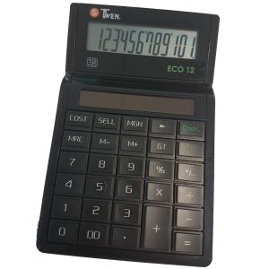 Tischrechner ECO 12, 12-stelliges LC-Display, Solar TWEN (4025999801496)