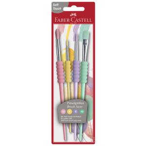 Haarpinselset 4 Größen sortiert Pastell Softgriff FABER CASTELL 481620 (4005404816208)