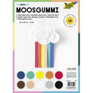Moosgummi, 200 x 290 mm, 10 Blatt, sortiert folia 231009 (4001868231090)