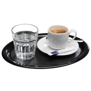 Serviertablett KAFFEEHAUS, oval, Melamin schwarz APS 84251 (4004133842519)