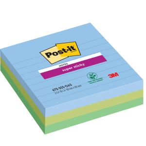 Post-it Super Sticky Oasis Haftnotizen Extrastark Farbsortiert, 3 Blöcke 7100259444 (4054596926974)