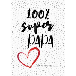 Grußkarte '100% Super Papa' CACTUS 9019-14011 (4260442544173)