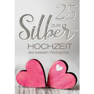 Hochzeitskarte 'Silberhochzeit Herzen' CACTUS ES-02169 (4260473635857)