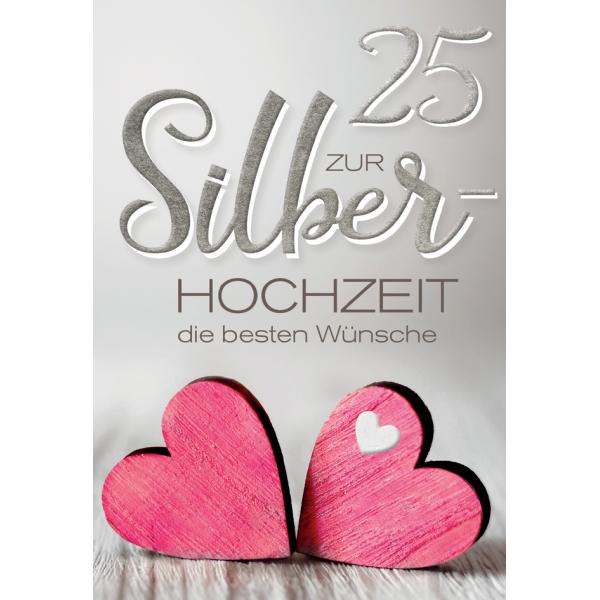 Hochzeitskarte 'Silberhochzeit Herzen' CACTUS ES-02169 (4260473635857)