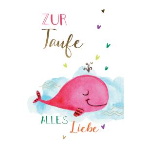 Taufkarte 'Pinker Wal' CACTUS 9053-14515 (4260442546108)