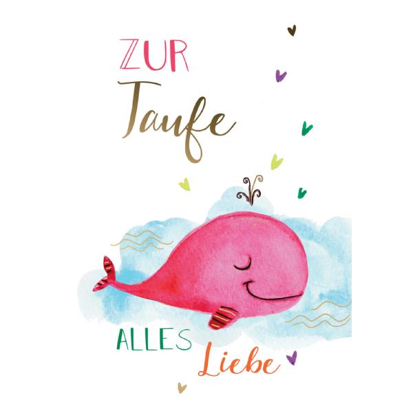 Taufkarte 'Pinker Wal' CACTUS 9053-14515 (4260442546108)