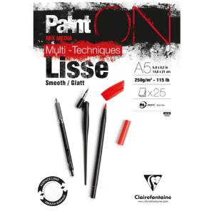 Zeichenpapierblock PAINT'ON Lisse, DIN A4 Clairefontaine 975729C (3329689757294)