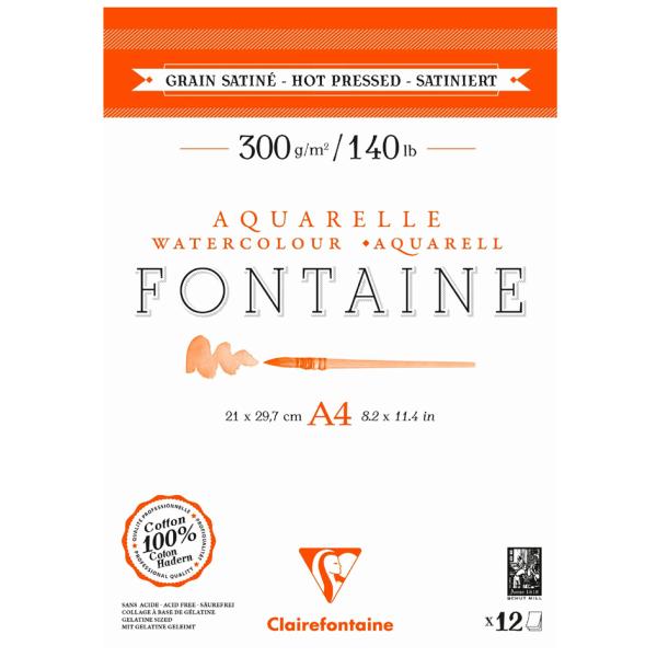 Aquarellblock FONTAINE, satiniert, DIN A4 Clairefontaine 975948C (3329689759489)