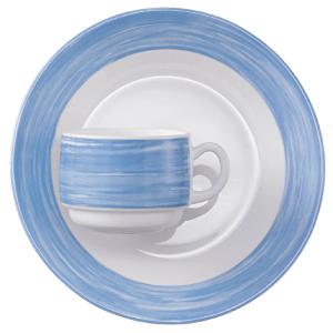 Arcoroc Dessertteller BRUSH, 195 mm, blau/ weiß Esmeyer 415-003 (0026102510223)