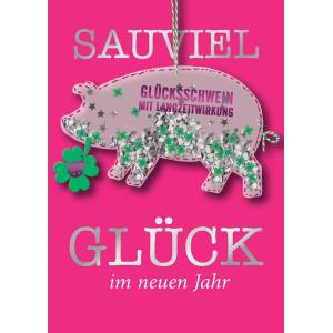 Neujahrskarte mit Filzschwein CACTUS 24-11924 (4260706946460)