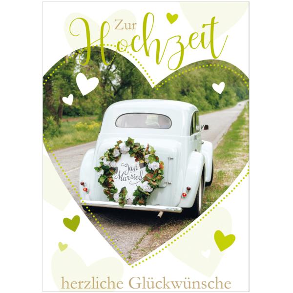 Hochzeitskarte 'Auto-Herz', DIN A5 SUSY CARD 40057897 (4050498342126)