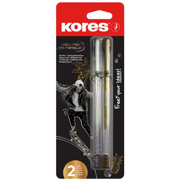 Gel-Tintenroller 'K11 Metallic', 2er Blister Kores KP37941 (9023800379412)
