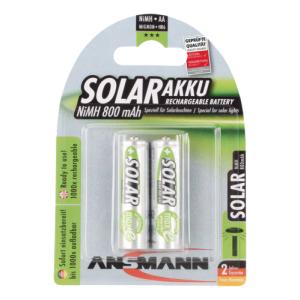 Solar NiMH Akku, Mignon AA, 800 mAh, 2er Blister ANSMANN 5035513 (4013674003525)