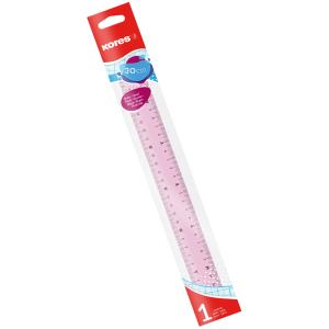 Flachlineal, 150 mm, transparent, farbig sortiert Kores LIN42131 (9023800421319)