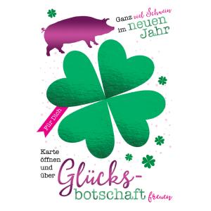Neujahrskarte mit Rubbel-Glücksbotschaft CACTUS 24-11922 (4260706946446)