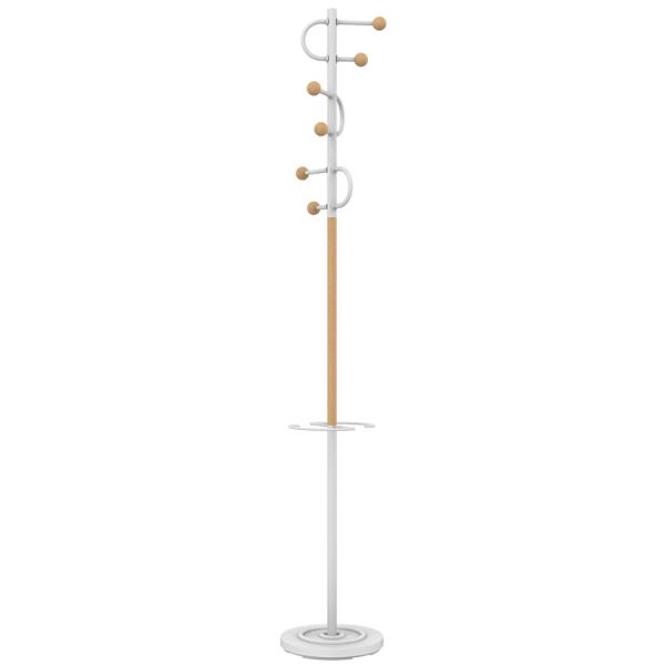 Garderobenständer STUDIO, Höhe: 1.750 mm, weiß/ buche UNiLUX 400191231 (3595560041534)