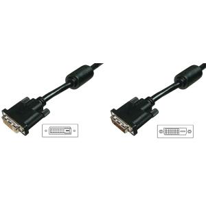 DVI Verlängerungskabel, 5, 0 m, schwarz DIGITUS AK-320200-050-S (4016032298496)