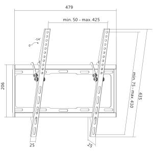 TV-Wandhalterung, neigbar, für 81, 28 - 139, 7 cm LogiLink BP0012 (4052792042597)