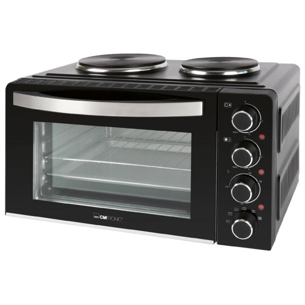 Kleinküche KK 3786, mit 2 Kochplatten, schwarz CLATRONIC 263984 (4006160639865)