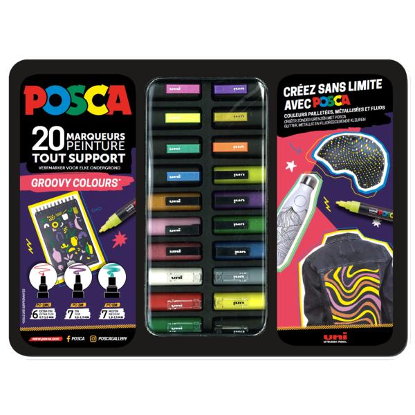 Pigmentmarker 'GROOVY COLOURS', 20er Metallbox POSCA M POSCA/20 016 (3296280048949)