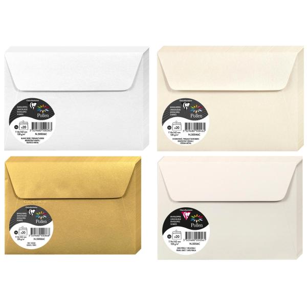 Briefumschlag C6, perlmutt-weiß Pollen by Clairefontaine 50036C (3329680500363)