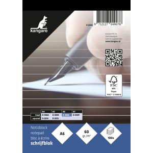 Notizblock DIN A6, liniert, 100 Blatt kangaro K-5506 (8712127049078)