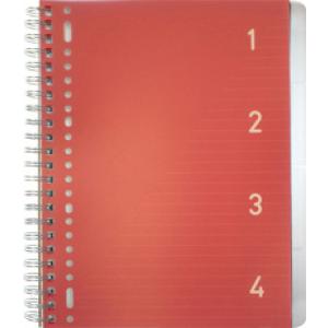 Collegeblock 4in1, DIN A4, 100 Blatt, liniert, rot kangaro K-58380 (8712127002974)