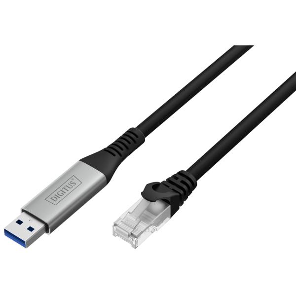 USB 3.2 Ethernet-Kabel, USB-A - RJ45 Stecker, 10 m DIGITUS AK-300600-100-S (4016032502005)