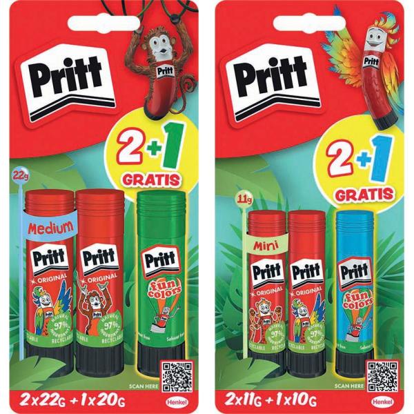 3 + 1 Gratis: 3 Pritt Klebestifte 3x 11,0 G + Gratis Klebestift 10,0 G 9H PBS4B (4057278005363)