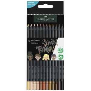 Black Edition Buntstift Skin Tones 12er Etui sortiert FABER CASTELL 116414 (4005401164142)