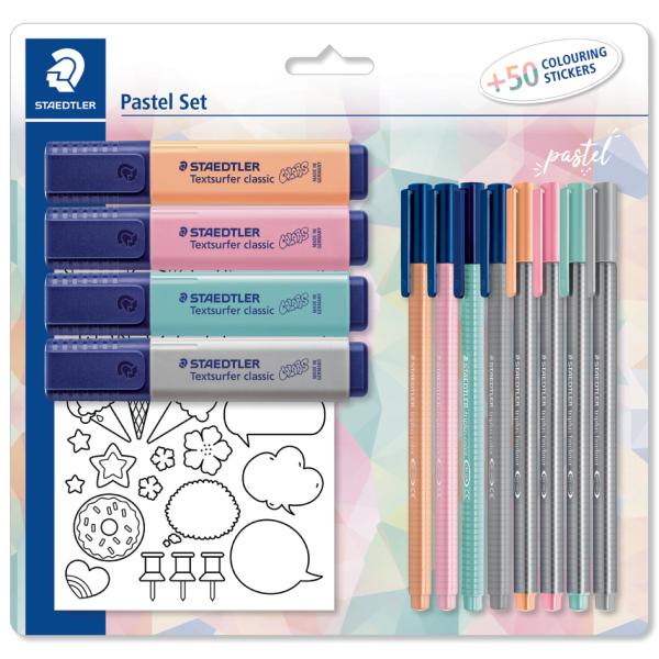 Schreibset pastel, mit 50 Sticker zum Ausmalen STAEDTLER 61 SBK1 PA (4007817063170)