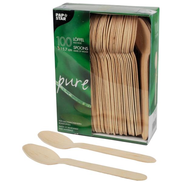 Papstar Einweg-löffel Pure, Holz, 500 St. 86941 (4002911869413)