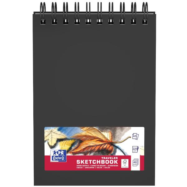Oxford Skizzenbuch Sketchbook Din A5 Blanko, Schwarz Hardcover 40 Seiten 400152645 (5904017391067)