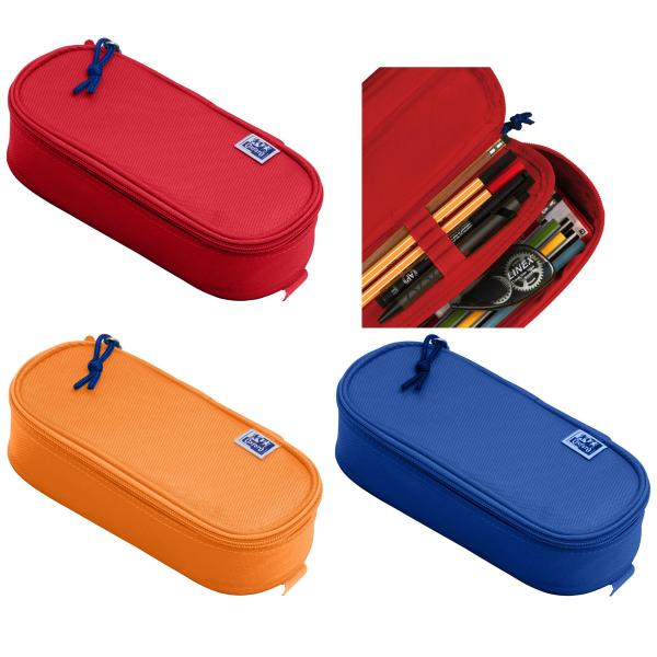 Schlamper-Etui, Polyester, oval, rot Oxford 400169960 (4006144055902)