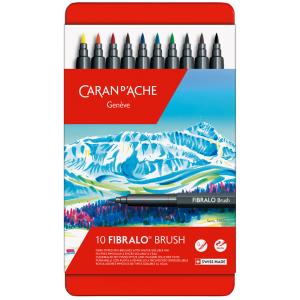 Fasermaler FIBRALO Brush, 10er Metalletui CARAN D'ACHE 186.310 (7630002343459)