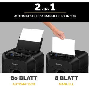 Aktenvernichter AutoMax 80M, Partikel 4 x 12 mm Fellowes 4621501 (0043859782505)