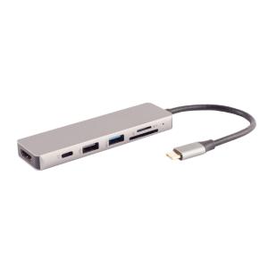 BASIC-S USB-Dockingstation 6in1, USB-C Stecker shiverpeaks BS14-05027 (4017538136138)