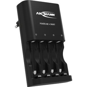 Intelligentes Ladegerät Powerline 4 Smart, schwarz ANSMANN 1001-0049 (4013674105700)