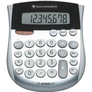 Mini-Tischrechner TI-1795 SV Solar- und Batteriebetrieb 121x140x26 mm TEXAS INSTRUMENTS 752710 (3243480010085)