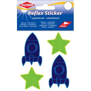 Reflex-Sticker 'Stern & Rakete', gelb/ blau KLEIBER 61175 (4009691611751)