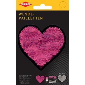 Wendepailletten Herz, pink-silber KLEIBER LM-9904A (4009456990411)
