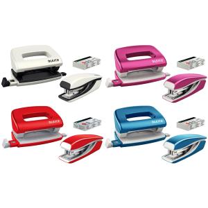 5561 Set Mini Locher Heftgerät NeXXt WOW violett metallic Leitz 5561-20-62 (4002432103294)