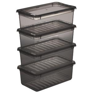 Aufbewahrungsboxen-Set 'bea', 3x 11 L, crystal-grey keeeper 3002082700000 (4052396092554)