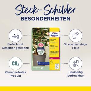 Steckschilder, Folie, 100 x 20 mm, weiß AVERY Zweckform T3005-10 (4004182335406)